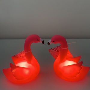 Flamingo Set Of 2 Light Up Table top Decor. Brand New.